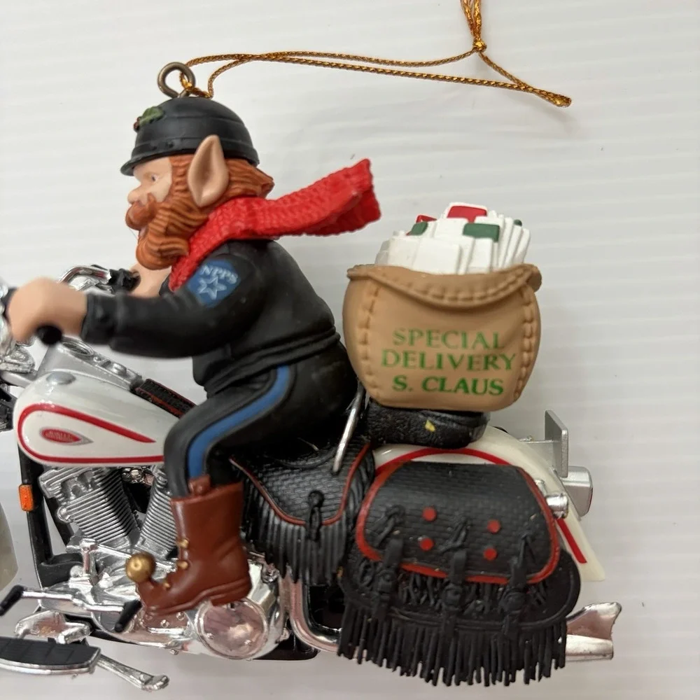 2998 Harley Davidson Special Delivery Elf Christmas Ornament Motorcycle Santa